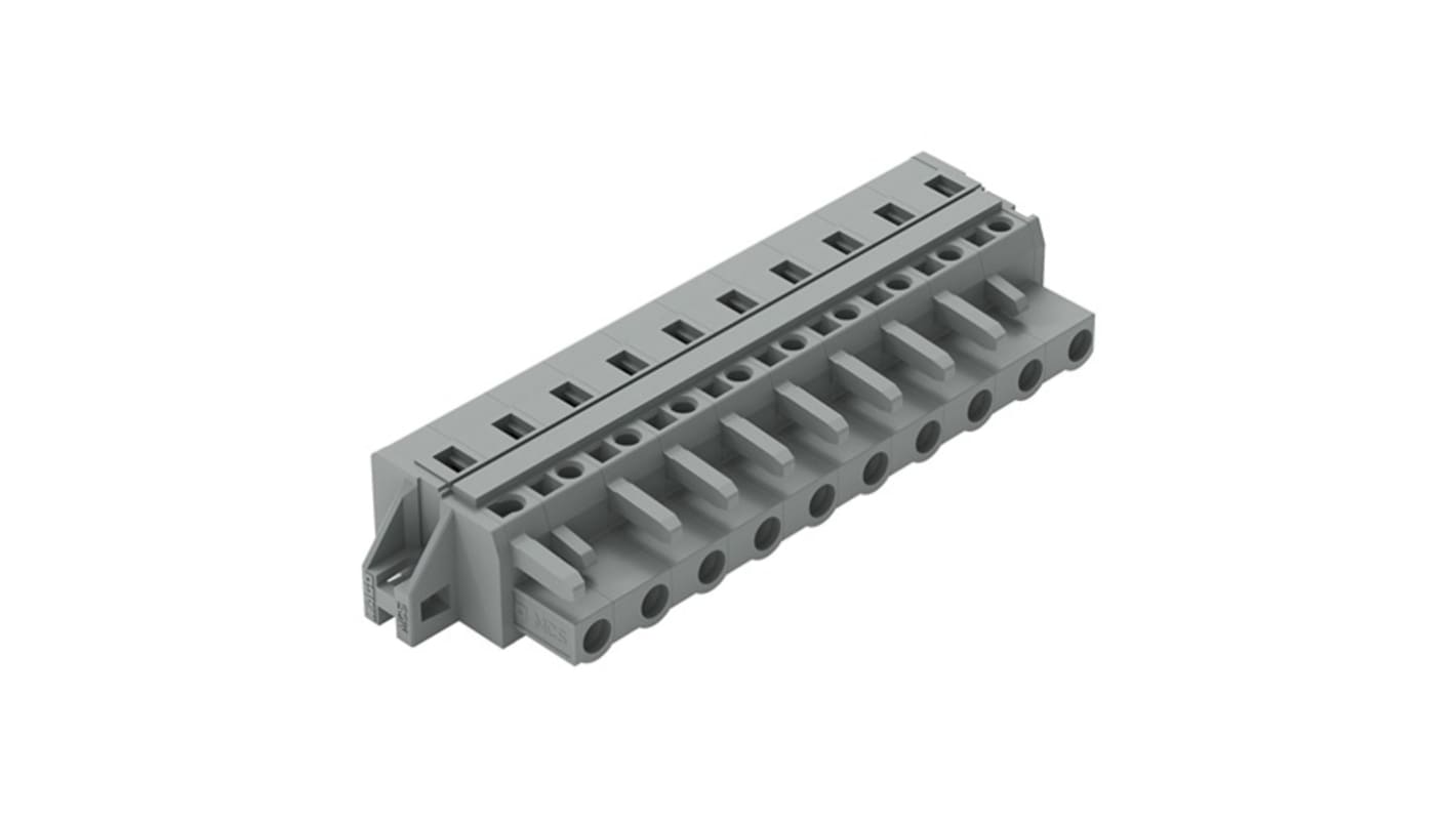 WAGO 231 Series Pluggable Connector, 10-Pole, Female, 10-Way, Feed Through, 16A