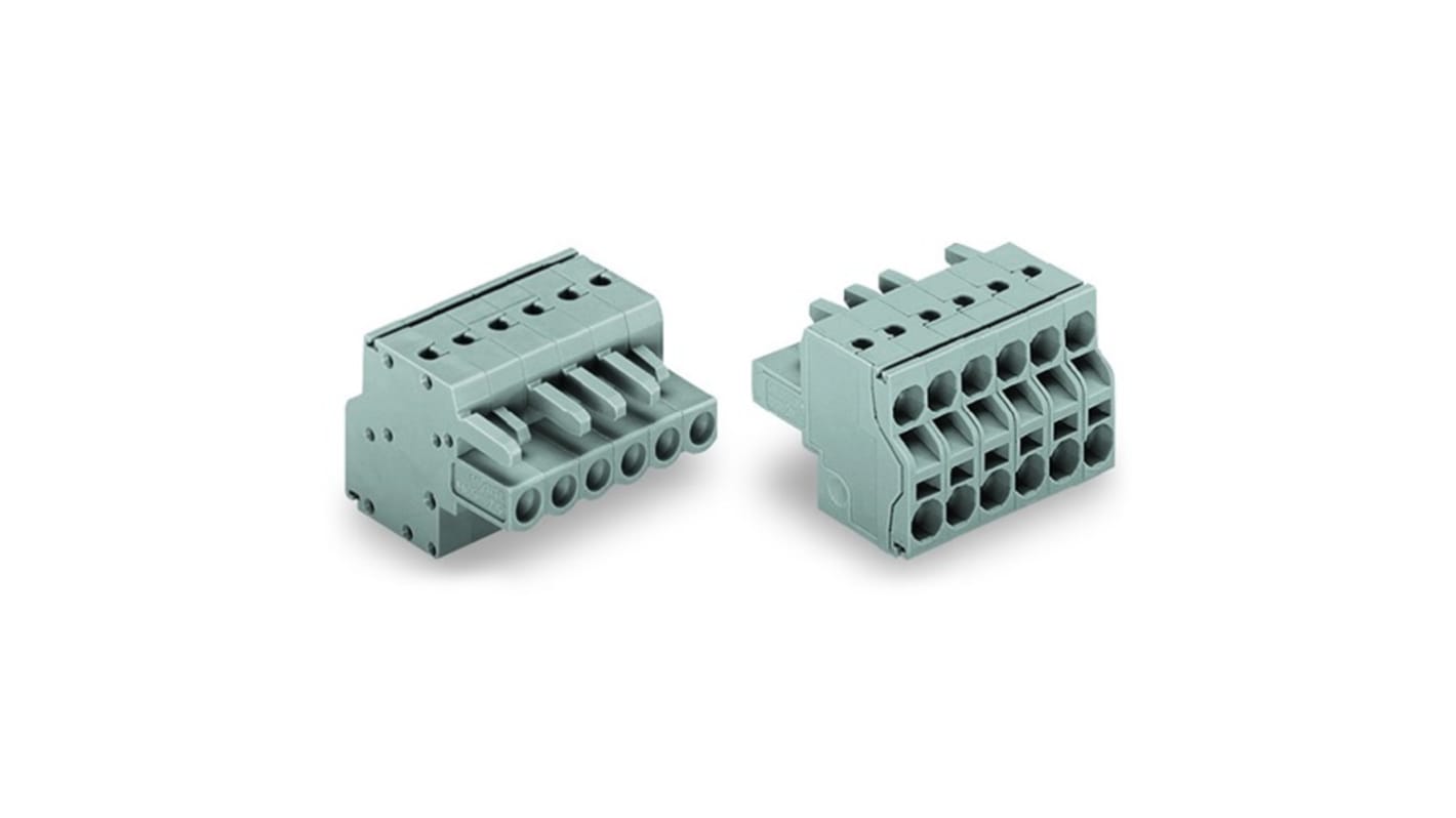 WAGO 231 Series Connector, 5-Pole, Female, 5-Way, Push-In, 15A
