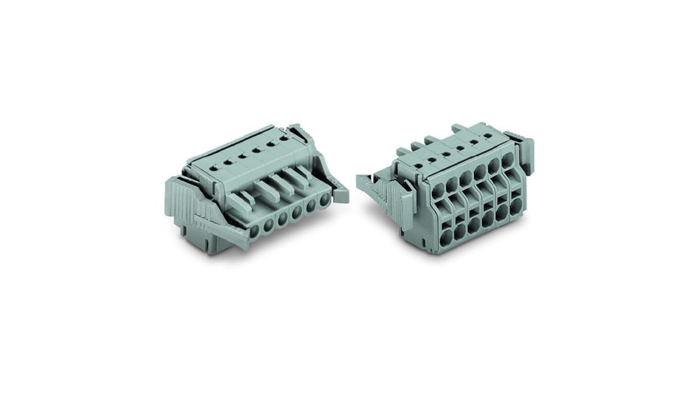 WAGO 231 Series Pluggable Connector, 7-Pole, Female, 7-Way, Snap-In, 16A