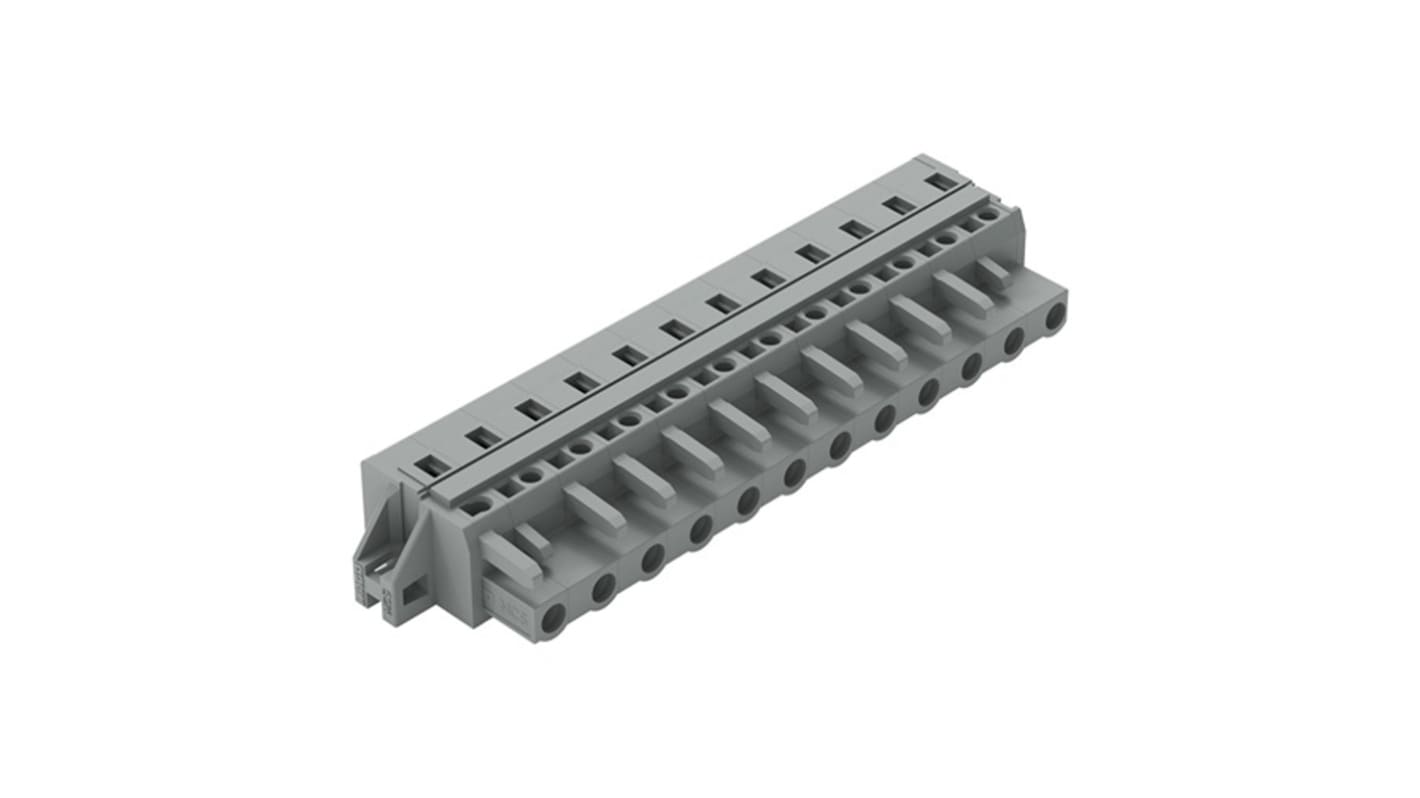 WAGO 231 Series Connector, 12-Pole, Female, 12-Way, Cable Mount, 15A