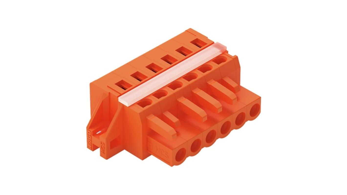 WAGO 231 Series Connector, 6-Pole, Female, 6-Way, Snap-In, 16A