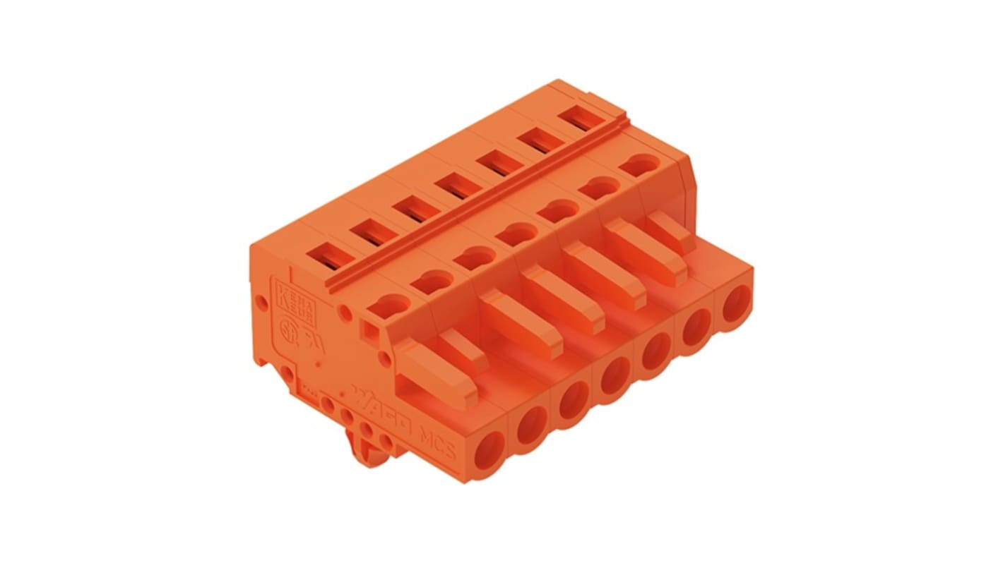 WAGO 231 Series Connector, 6-Pole, Female, 6-Way, Snap-In, 15A