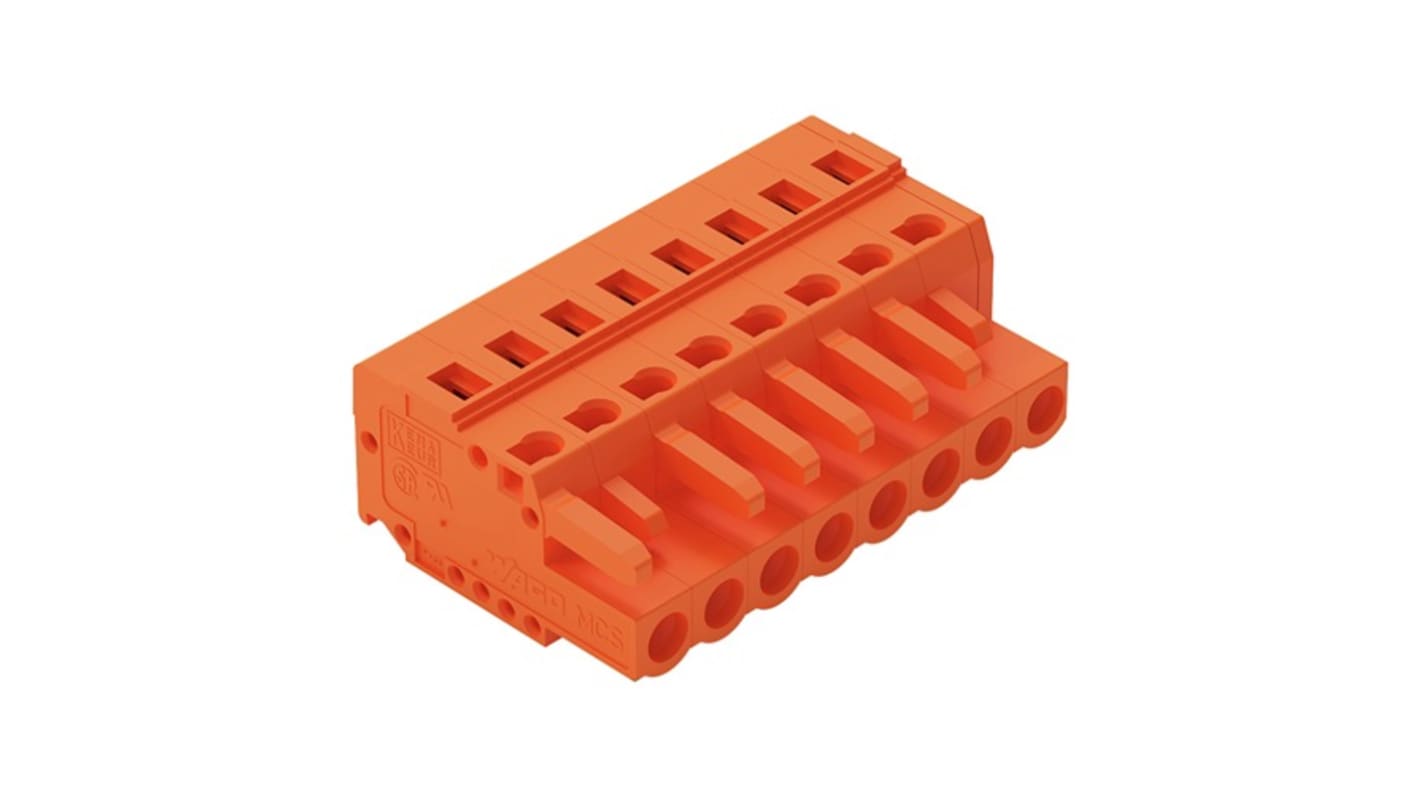 WAGO 231 Series Connector, 8-Pole, Female, 8-Way, Cable Mount, 15A