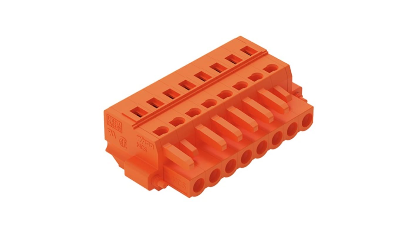 WAGO 231 Series Connector, 8-Pole, Female, 8-Way, Snap-In, 16A