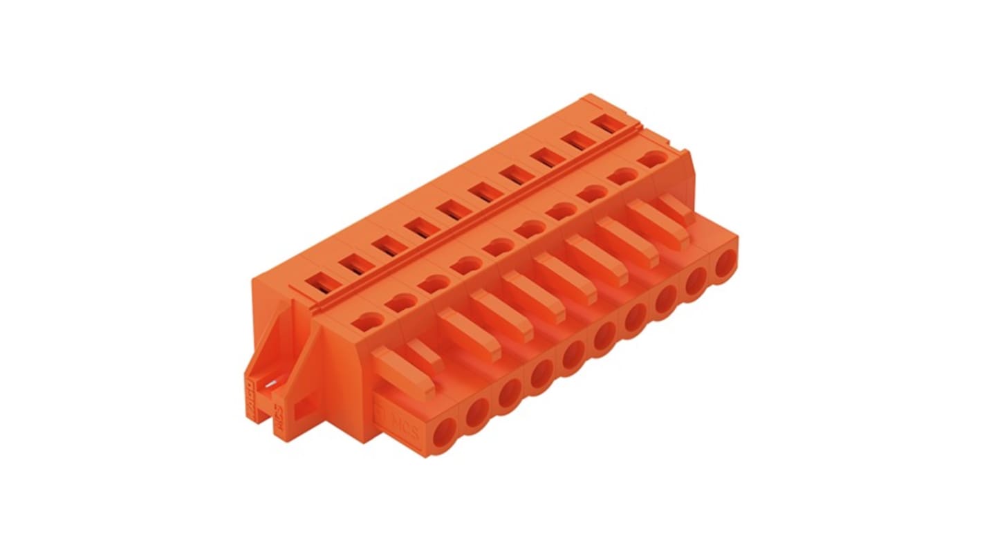 WAGO 231 Series Connector, 10-Pole, Female, 10-Way, Feed Through, 16A