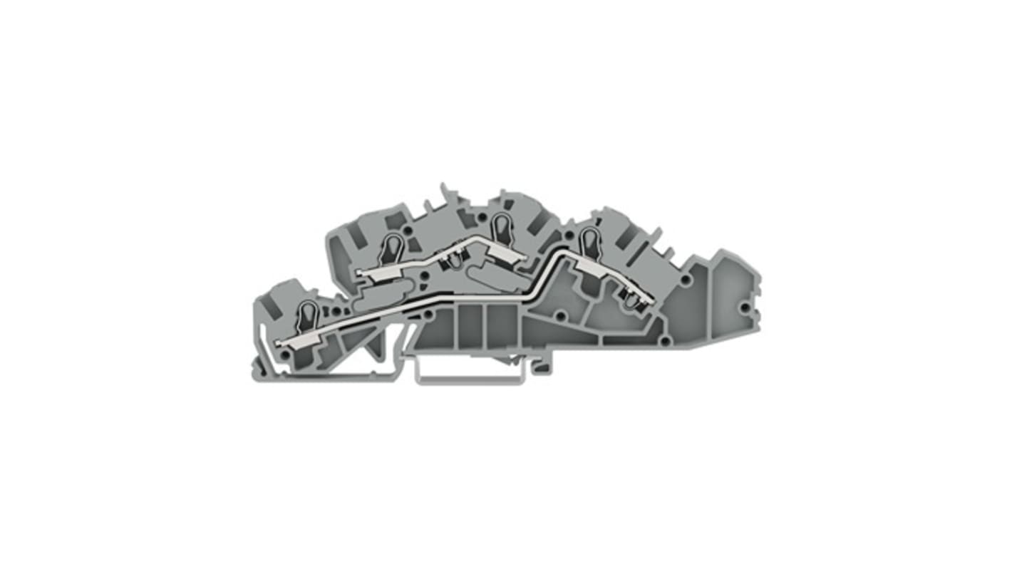 WAGO 2005-7642 TOPJOB S Series Grey, 4mm², 3-Level, Push-In Cage Clamp Termination