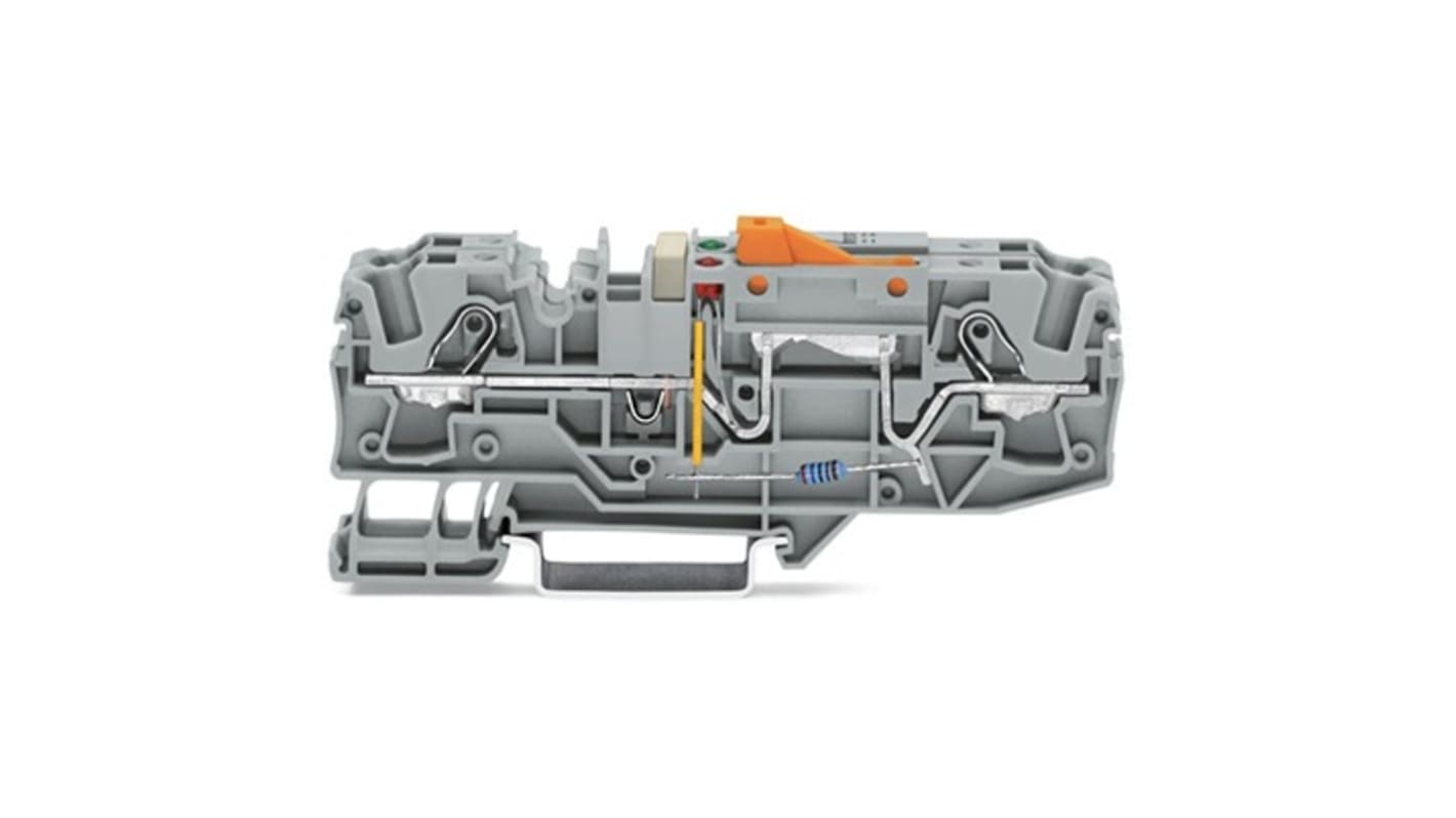 WAGO 2006-1671/1000-848 TOPJOB S Series Grey, 6mm², 1-Level, Push-In Cage Clamp Termination, ATEX, EAC Ex, IECEx