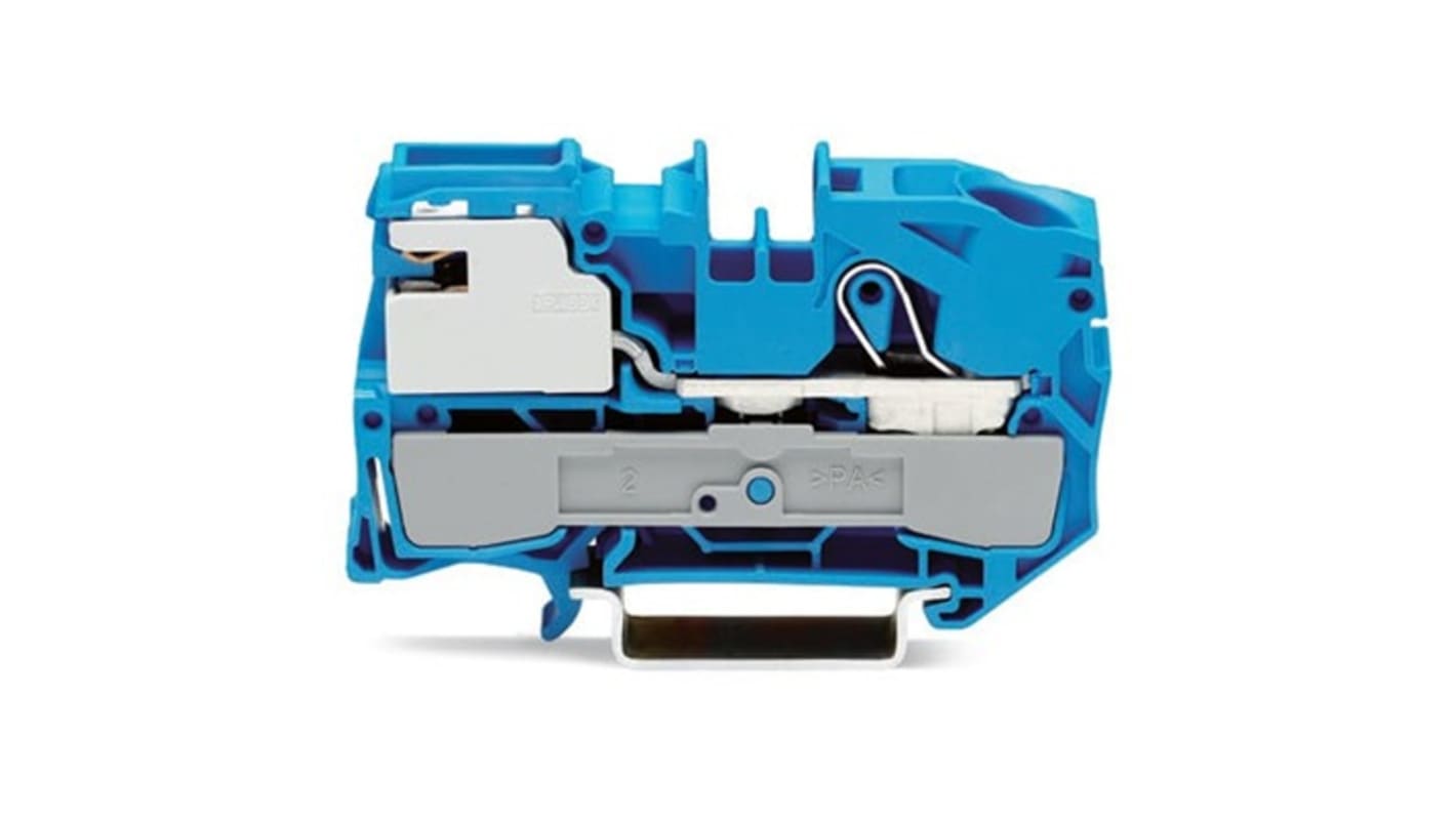 WAGO 2016-7114 TOPJOB S Series Blue, 16mm², 1-Level, Push-In Cage Clamp Termination, ATEX, EAC Ex, IECEx