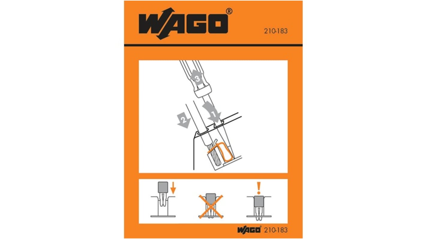 WAGO Schwarz Vorbedrucktes Etikett: For Front-Entry Rail-Mounted Terminal Blocks