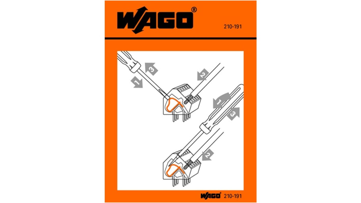 WAGO 文字标签, 黑色字橙色/白色底, 100EA件装