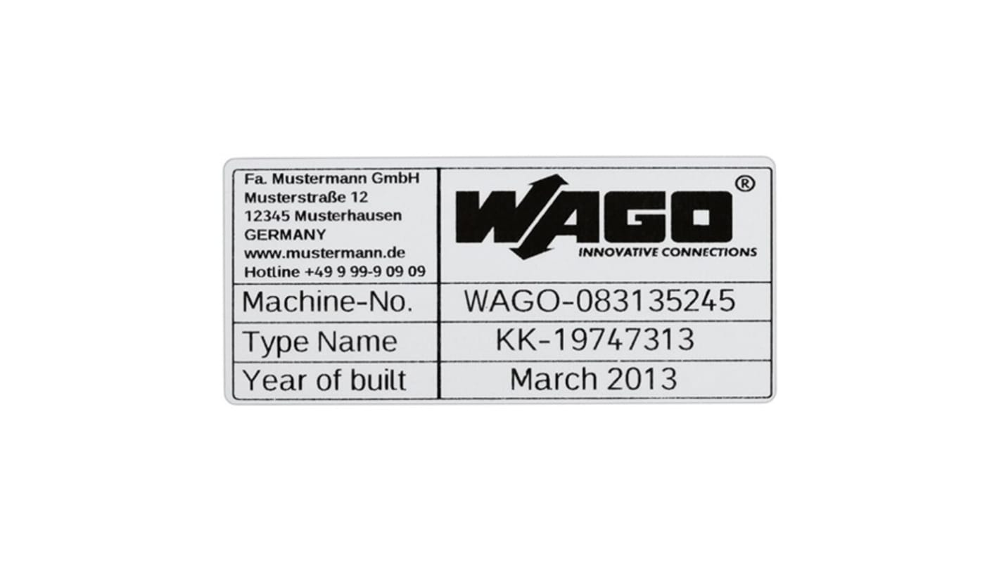 WAGO 银标签, 70mm x 33mm标签, 210系列