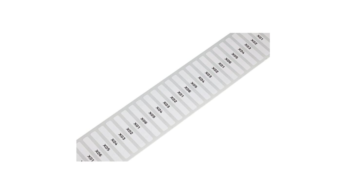 WAGO 210 White Black Print Label, 35mm Width, 5mm Height, 1500Per Pack Qty