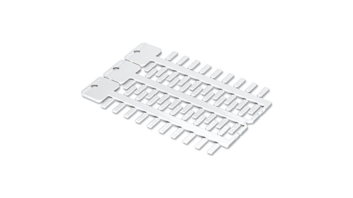 WAGO 211 Push In Cable Marker, White, Pre-printed "Plain", for Nozzles, 211-110