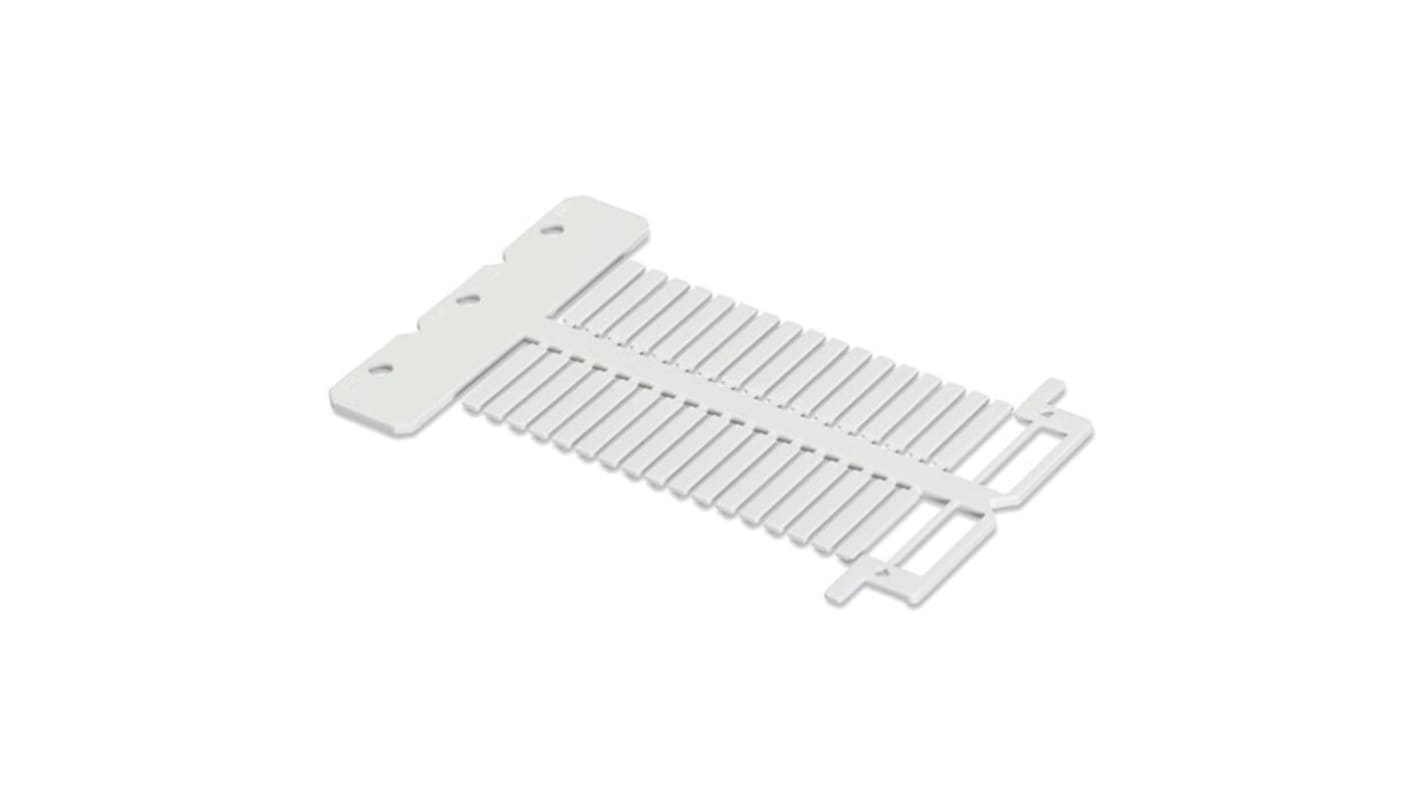 WAGO 211 Push In Cable Marker, White, Pre-printed "Plain", for Nozzles, 211-120