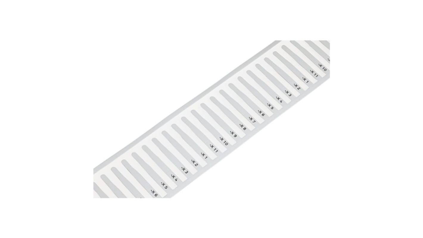 WAGO 211 Push In Cable Marker, White, Pre-printed "Plain", for Nozzles, 211-811