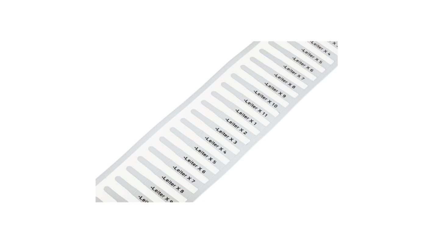WAGO 211 Push In Cable Marker, White, Pre-printed "Plain", for Nozzles, 211-821