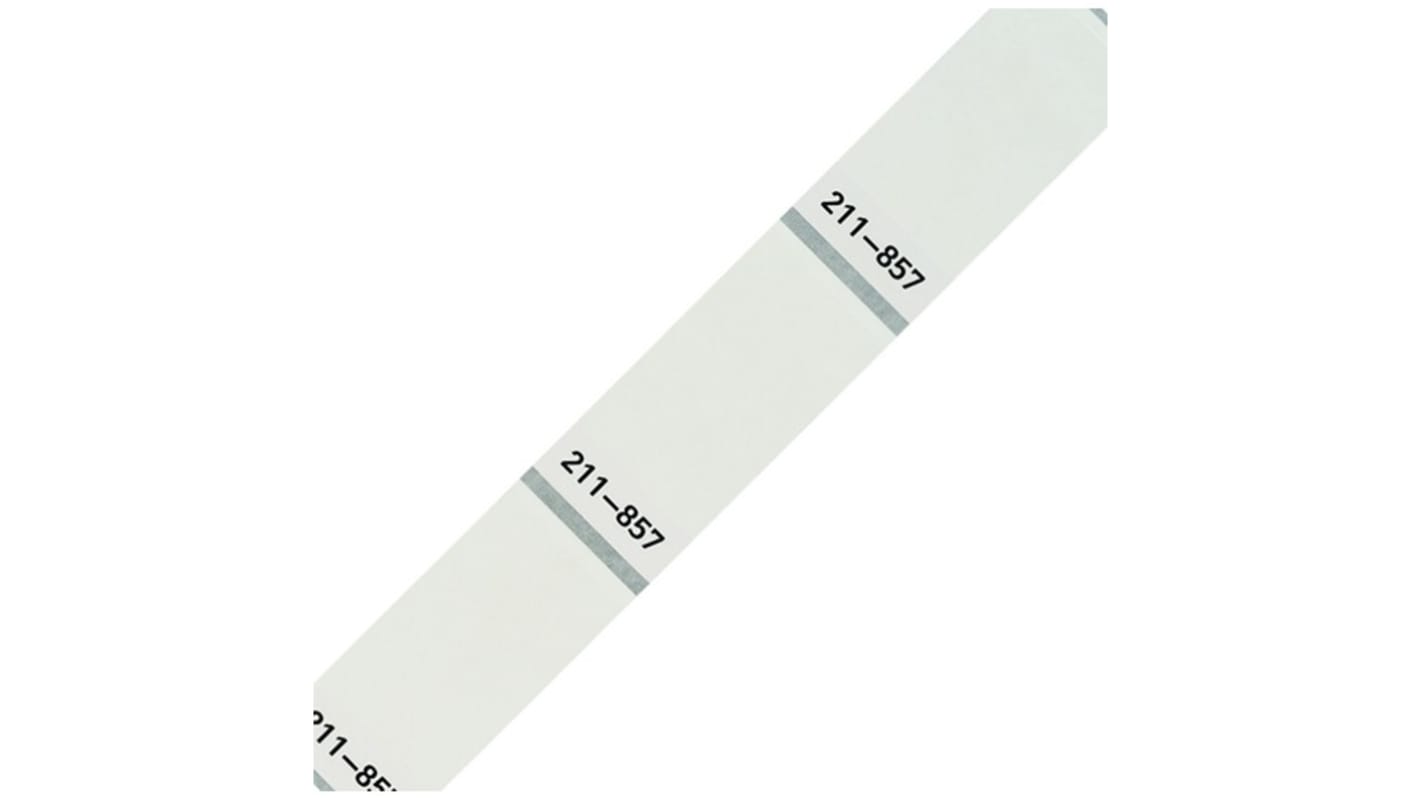 WAGO 211 White Black Print Label, 44mm Width, 18mm Height, 500Per Pack Qty