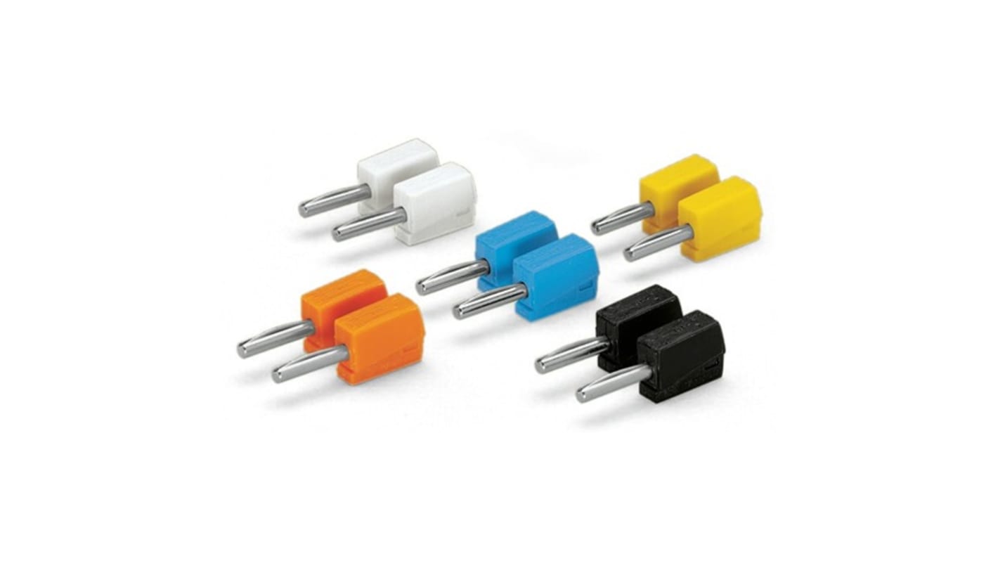 WAGO Black, Blue, Orange, White, Yellow Male Banana Plug, 4 mm Connector, Cage Clamp Termination, 20A, 42V