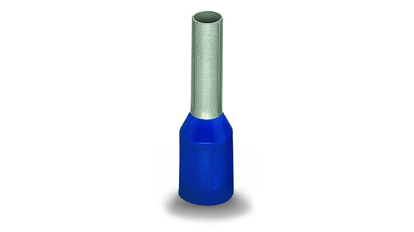 WAGO, 216 Insulated Bootlace Ferrule, 18mm Pin Length, 2.2mm Pin Diameter, Blue