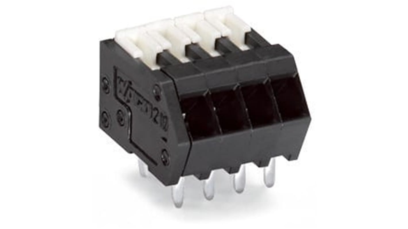 WAGO 218 Series PCB Terminal Block, 2-Contact, 2.54mm Pitch, PCB Mount, 1-Row, Cage Clamp Termination