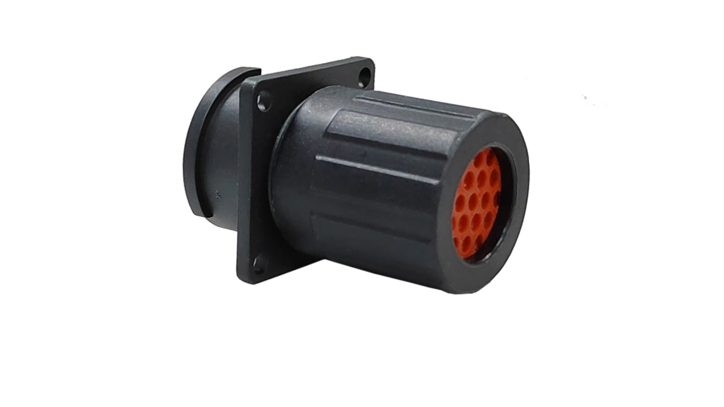 Amphenol Industrial Circular Connector, 19 Contacts, Flange Mount, Socket, Female, IP67, IP68, IP69K, FLS014xxxSHEC03