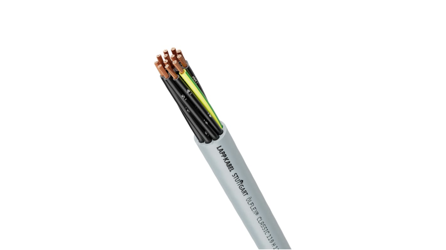 Lapp ÖLFLEX CLASSIC 110 Control Cable, 7 Cores, 1 mm², Unscreened, 100m, Grey Halogen Free Compound Sheath, 18 AWG
