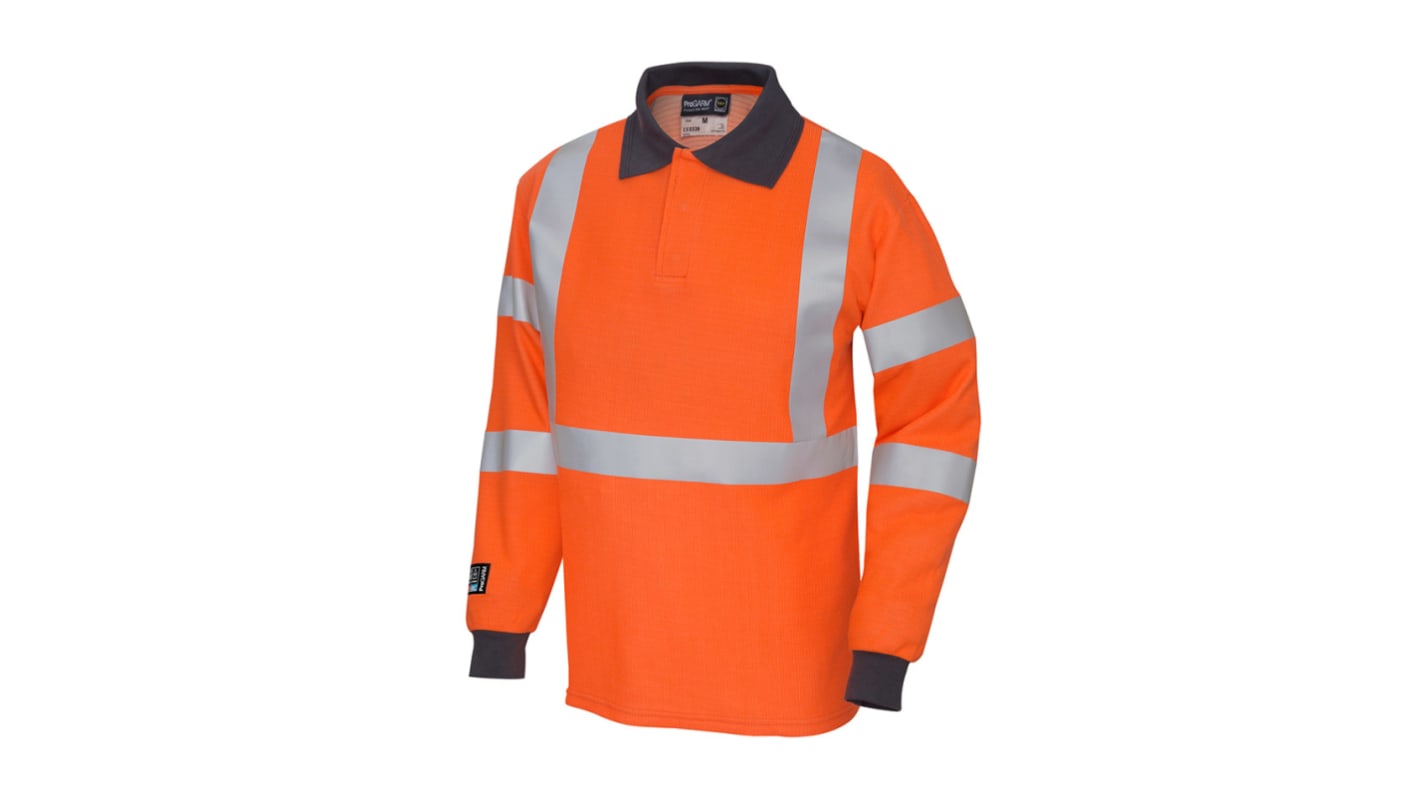ProGARM Lang Orange L 5390 Warnschutz Polohemd