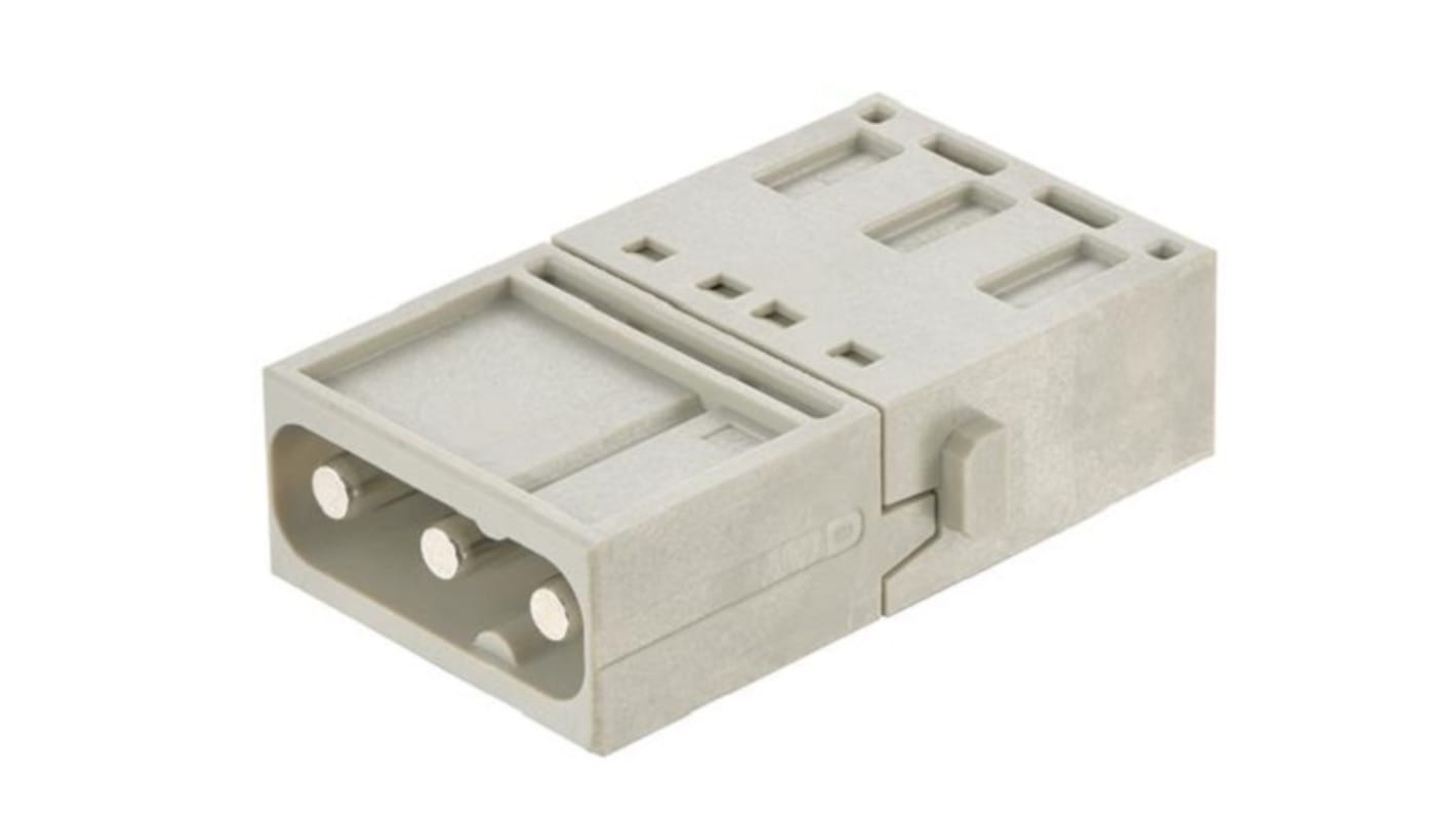 HARTING Heavy Duty Power Connector Module, 40A, Male, Han-Modular Series, 3 Contacts