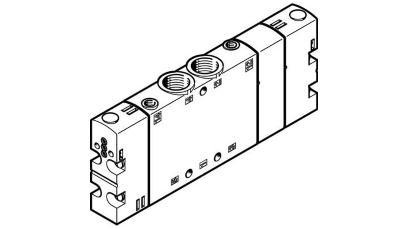 Festo Basic 5/3-Way, Pressurised Pneumatic Control Valve CPE18 Series, G 1/4, M5, 550161