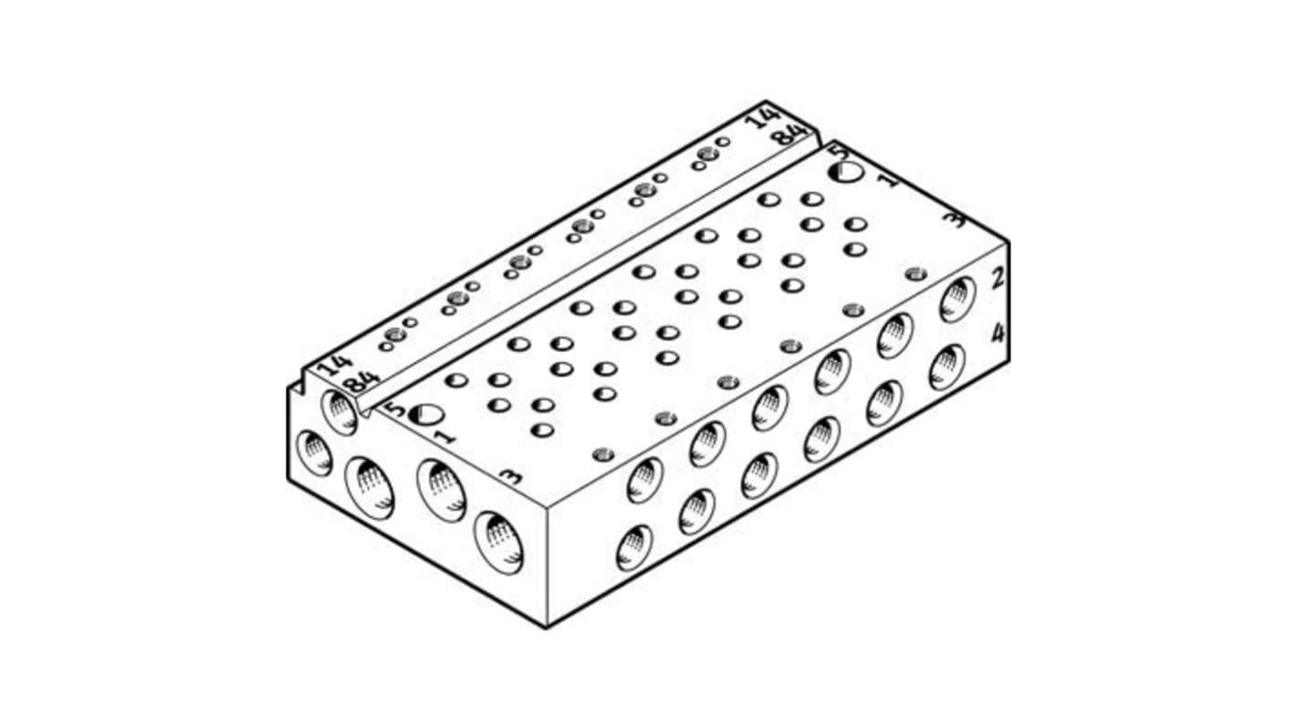 Bloque distribuidor neumático Festo, M7mm entrada, M5 salida