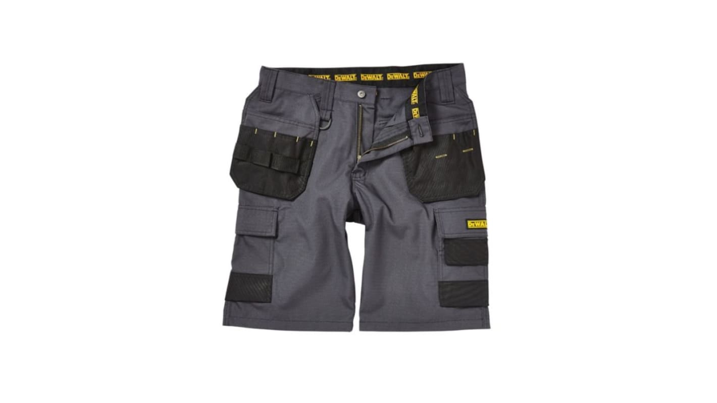 Pantalones cortos de trabajo Unisex DeWALT de Polialgodón de color Gris, talla 30plg