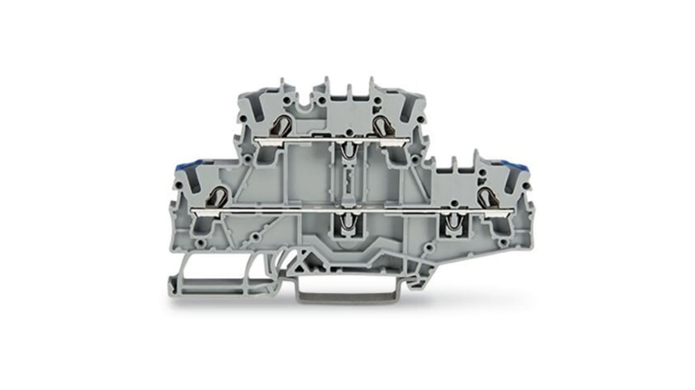 WAGO 2002-2702 TOPJOB S Series Grey, 2.5mm², 2-Level, Push In Termination, ATEX, CSA, IECEx