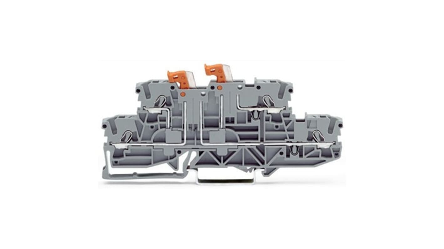 WAGO TOPJOB S Series Grey Knife Disconnect Terminal Block, 2.5mm², 2-Level, Push In Termination, ATEX, CSA, IECEx