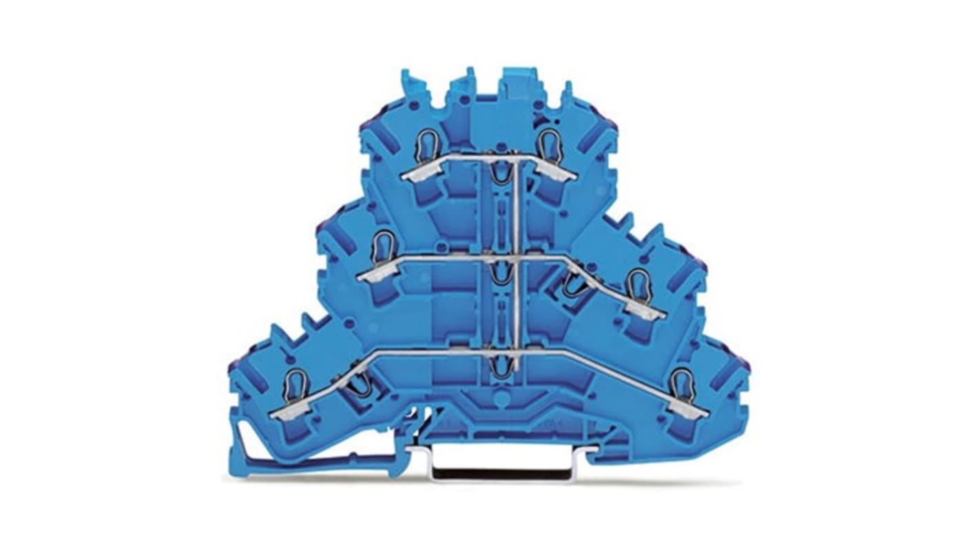 WAGO 2002-3209 TOPJOB S Series Blue, 2.5mm², 3-Level, Push In Termination, ATEX, CSA, IECEx