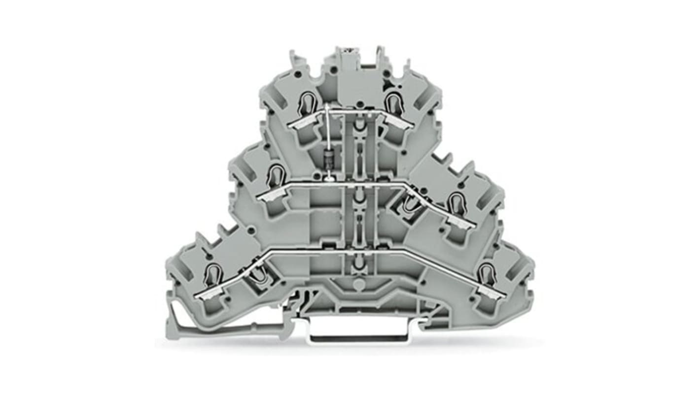 WAGO 2002-3211/1000-410 TOPJOB S Series Grey, 2.5mm², 3-Level, Push In Termination