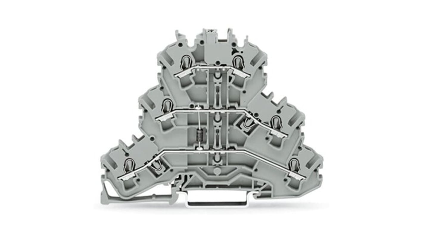 WAGO 2002-3211/1000-675 TOPJOB S Series Grey, 2.5mm², 3-Level, Push In Termination