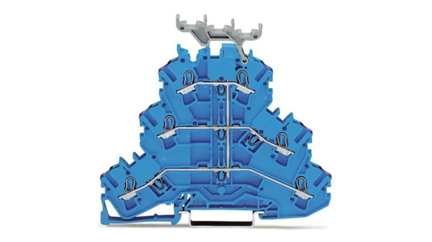 WAGO 2002-3239 TOPJOB S Series Blue, 2.5mm², 3-Level, Push In Termination, ATEX, CSA, IECEx