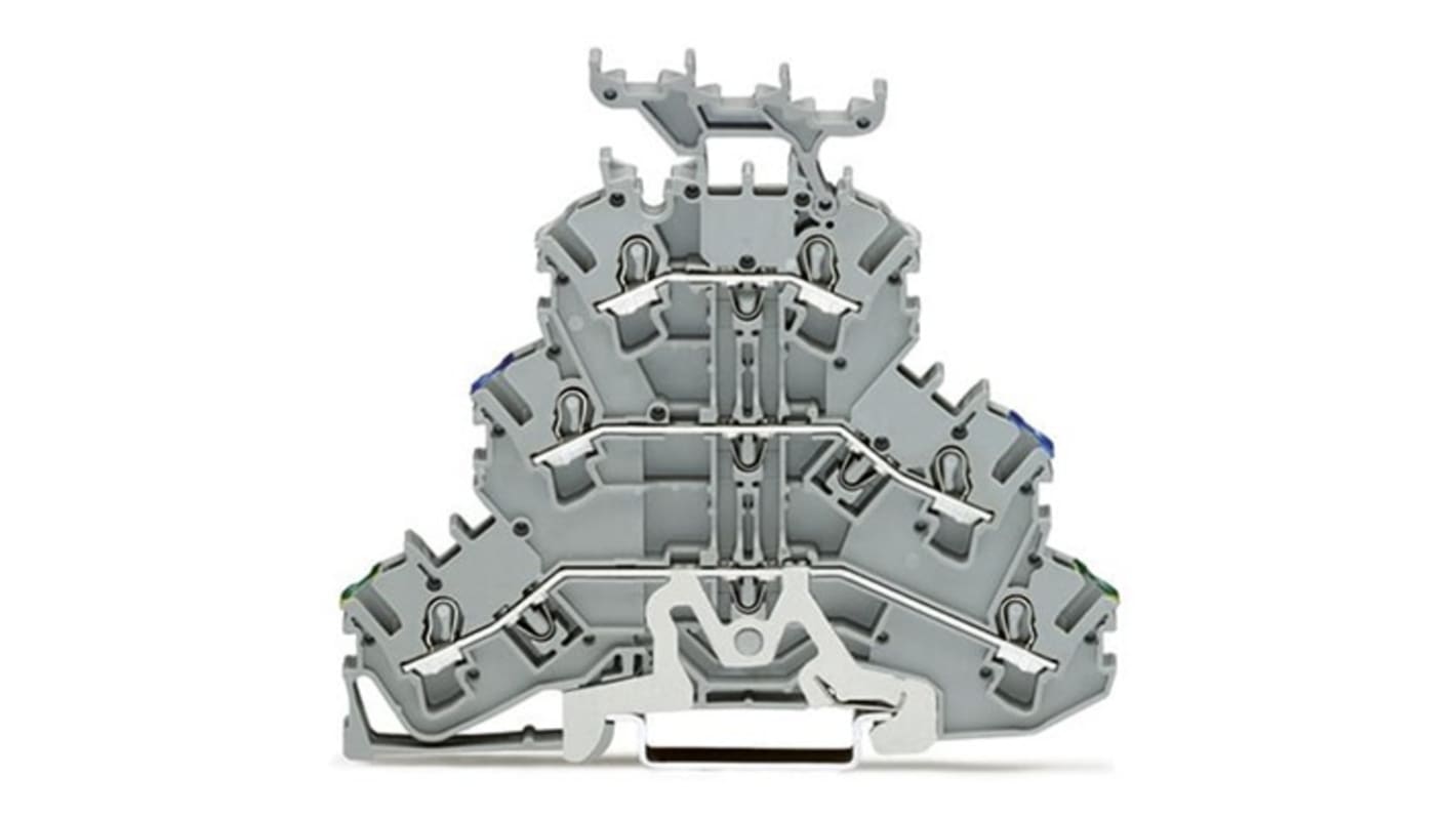 WAGO 2002-3247 TOPJOB S Series Grey, 2.5mm², 3-Level, Push In Termination, ATEX, CSA, IECEx