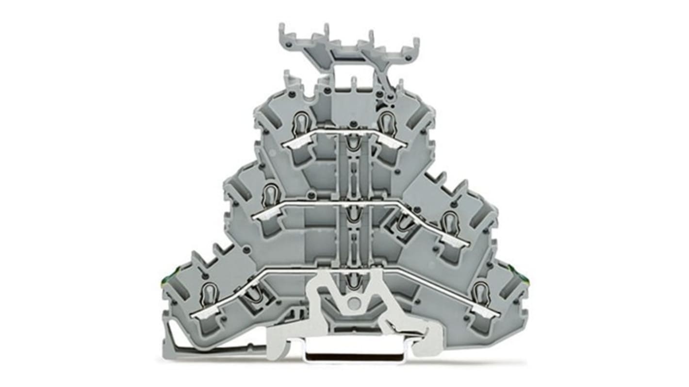 WAGO TOPJOB S Series Grey Multi Level Terminal Block, 2.5mm², 3-Level, Push In Termination, ATEX, CSA, IECEx