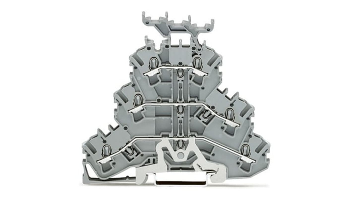 WAGO 2002-3258 TOPJOB S Series Grey, 2.5mm², 3-Level, Push In Termination, ATEX, CSA, IECEx