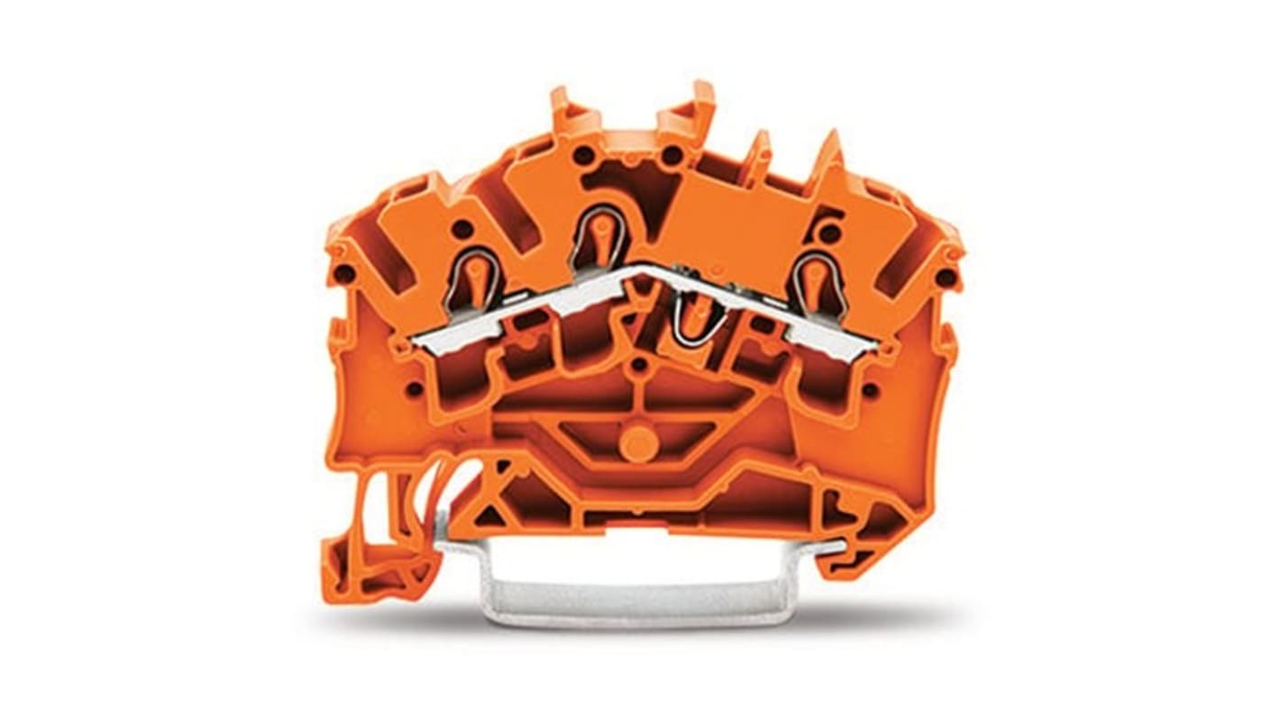 WAGO 2002-6302 TOPJOB S Series Orange, 2.5mm², 1-Level, Push In Termination, ATEX, CSA, IECEx