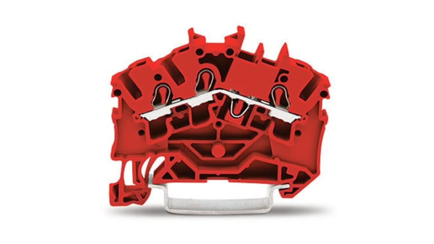 WAGO 2002-6303 TOPJOB S Series Red, 2.5mm², 1-Level, Push In Termination, ATEX, CSA, IECEx