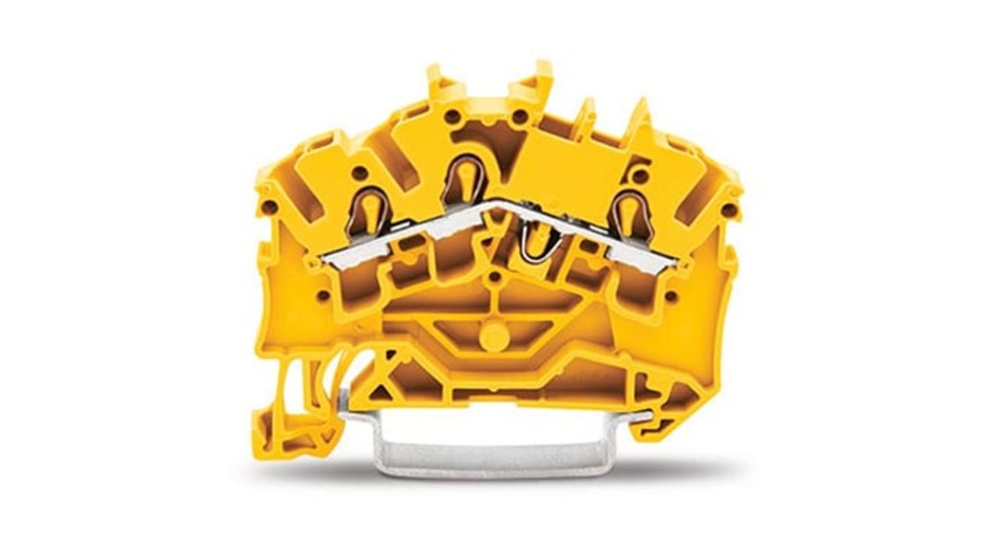 WAGO 2002-6306 TOPJOB S Series Yellow, 2.5mm², 1-Level, Push In Termination, ATEX, CSA, IECEx