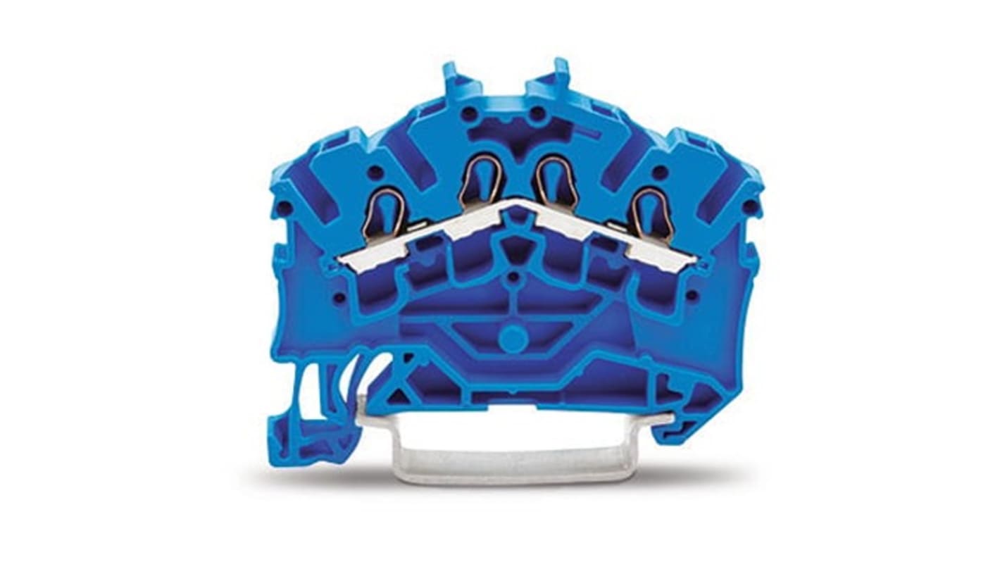 WAGO 2002-6404 TOPJOB S Series Blue, 2.5mm², 1-Level, Push In Termination, ATEX, CSA, IECEx