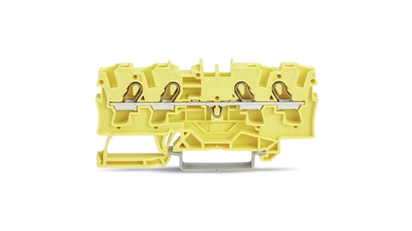 WAGO 2004-1406 TOPJOB S Series Yellow, 4mm², 1-Level, Push In Termination, ATEX, CSA, IECEx