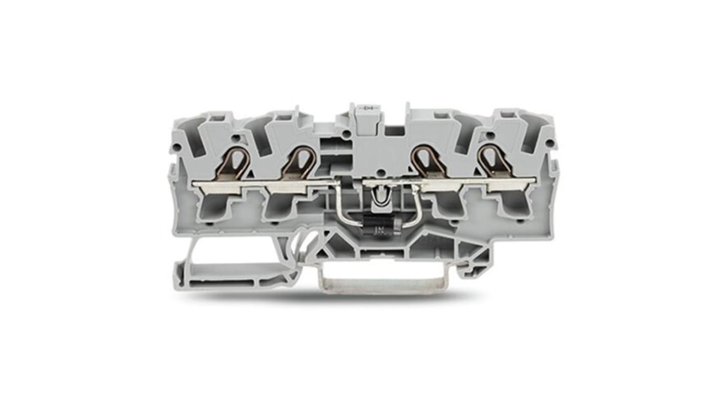 WAGO TOPJOB S Series Grey Component Terminal Block, 4mm², 1-Level, Push In Termination