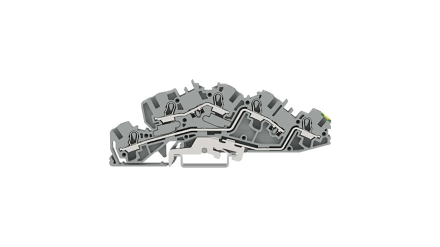 WAGO 2005-7645 TOPJOB S Series Grey, 4mm², 3-Level, Push In Termination
