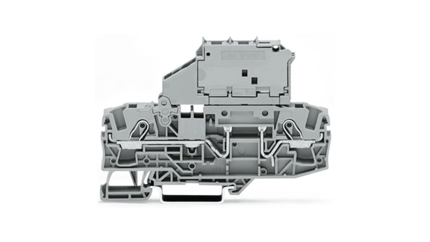 WAGO 2006-1631 TOPJOB S Series Grey, 6mm², 1-Level, Push In Termination, Fused, CSA