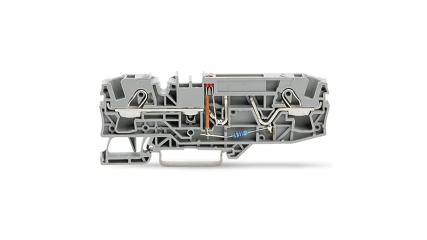 WAGO 2006-1681/1000-434 TOPJOB S Series Grey, 6mm², 1-Level, Push In Termination, Fused, CSA