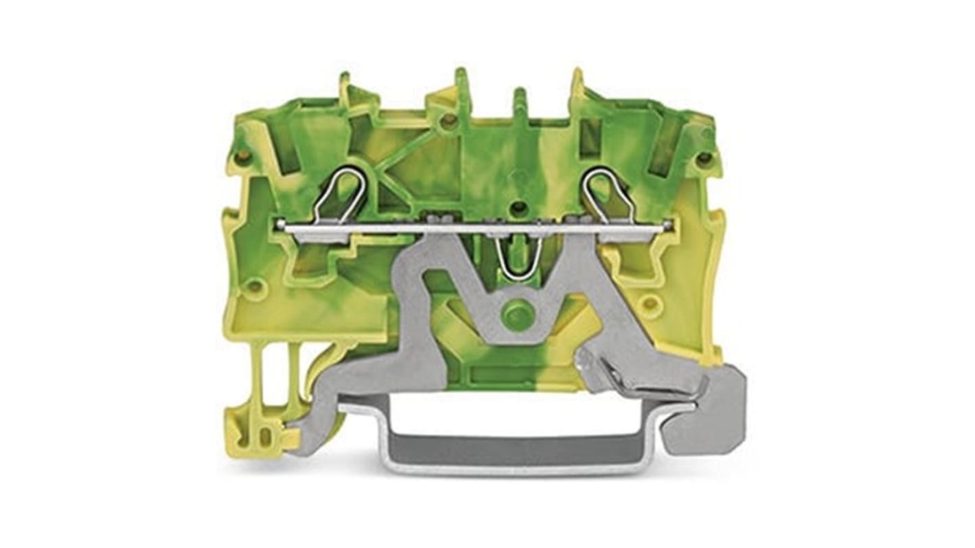 WAGO 2000-1207 TOPJOB S Series Green, Yellow, 1mm², 1-Level, Push-In Cage Clamp Termination, ATEX, EAC Ex, IECEx